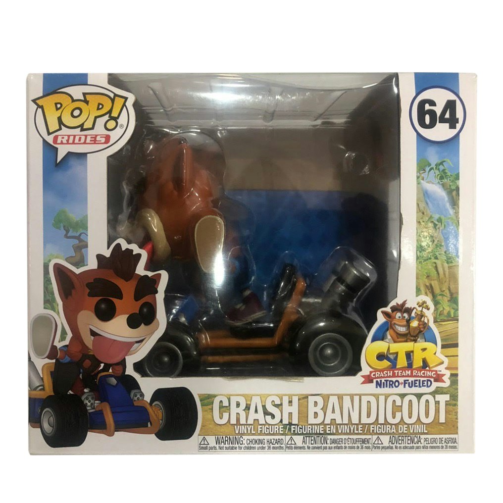 64 Crash Team Racing Rides Vinyl Figure Crash Bandicoot Funko POP!